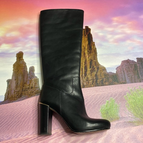 🖤Michael Kors Janice Leather Tall Boots in black color. - Picture 3 of 15